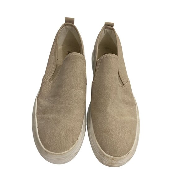 Comfort in every step women's size 9 beige canvas slip-on Platform Sneakers - Picture 2 of 8